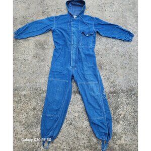 60s-70s M. Setlow And Son, Inc.  Union Made In US Vintage Coveralls Hooded Denim